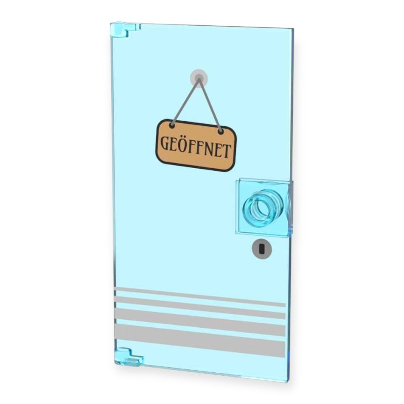 Bedruckte LEGO® Tür 1x4x6 - Laden-Eingangstür 'Geöffnet'