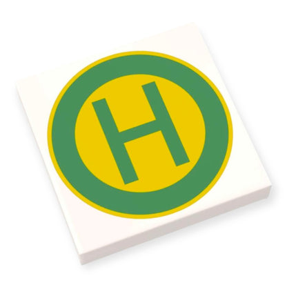 Bedruckte LEGO® Fliese 2x2 - Haltestelle 'H'