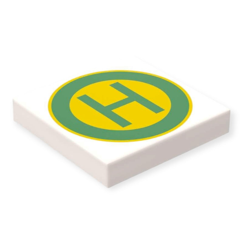 Bedruckte LEGO® Fliese 2x2 - Haltestelle 'H'