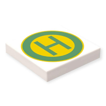 Bedruckte LEGO® Fliese 2x2 - Haltestelle 'H'