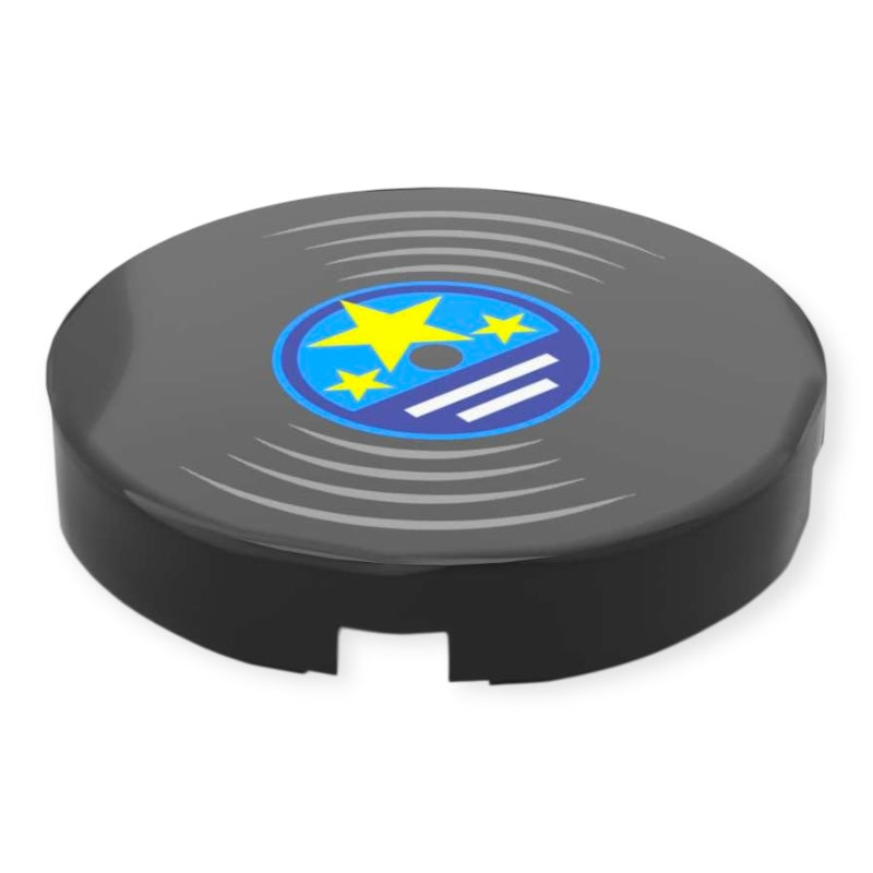 Bedruckte LEGO® Fliese rund 2x2 - Schallplatte 'Stars'