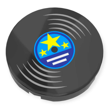 Bedruckte LEGO® Fliese rund 2x2 - Schallplatte 'Stars'