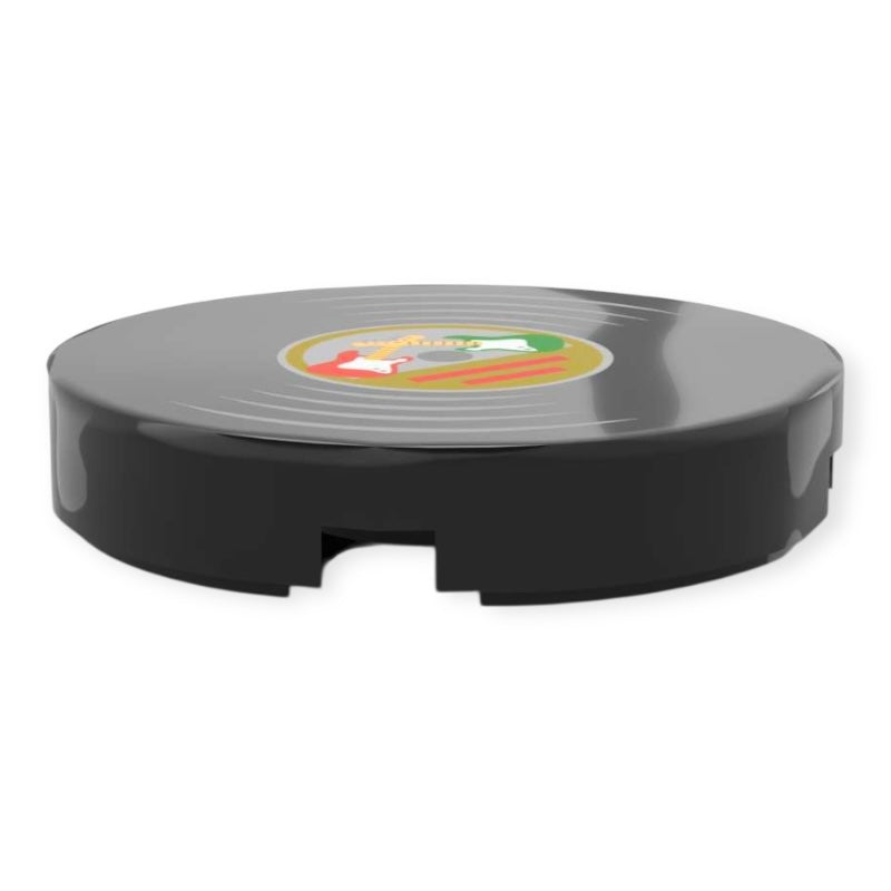Bedruckte LEGO® Fliese rund 2x2 - Schallplatte 'Rock'