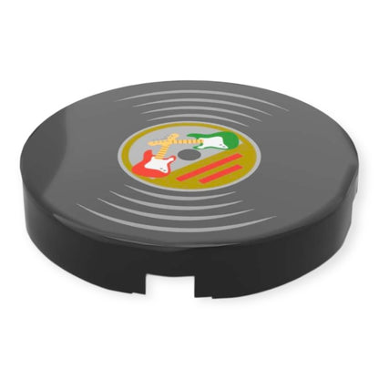 Bedruckte LEGO® Fliese rund 2x2 - Schallplatte 'Rock'