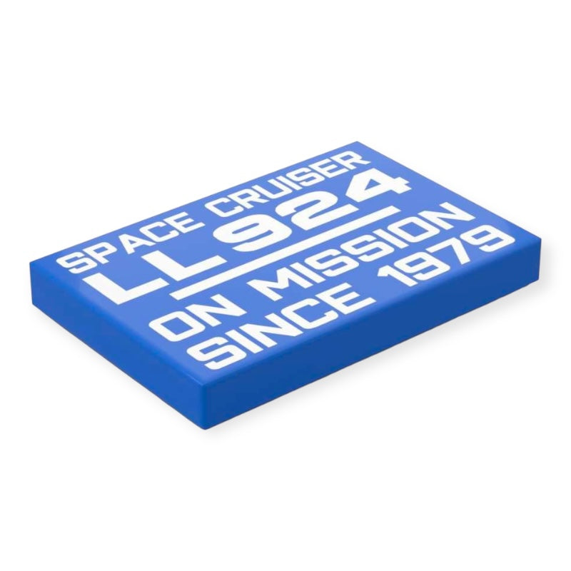 Bedruckte LEGO® Fliese 2x3 -  Wandtafel 'LL 924 Mission seit 1979'