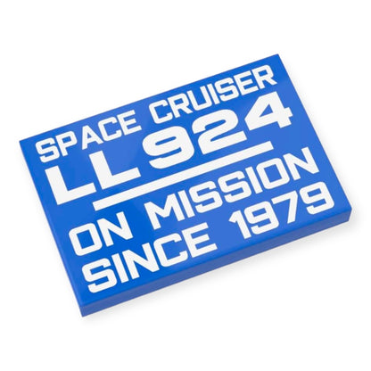 Bedruckte LEGO® Fliese 2x3 -  Wandtafel 'LL 924 Mission seit 1979'