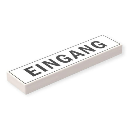 Bedruckte LEGO® Fliese 1x4 - Schild 'EINGANG'