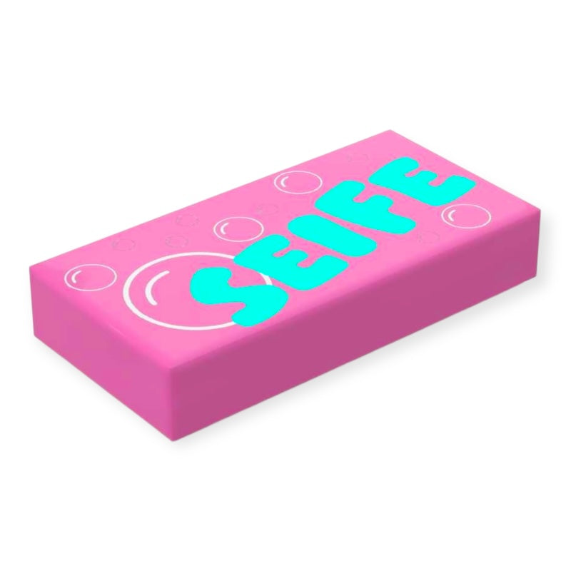 Bedruckte LEGO® Fliese 1x2 - Verpackung 'Seife'