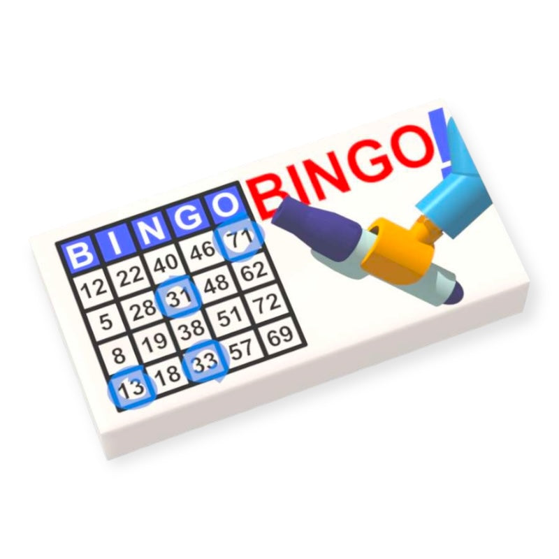 Bedruckte LEGO® Fliese 1x2 - Bingo-Los