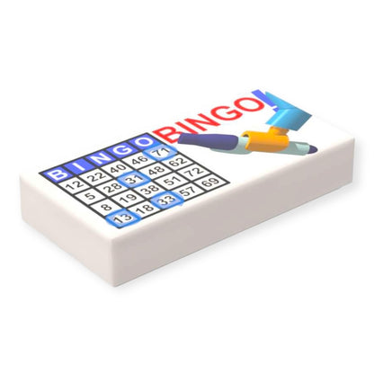 Bedruckte LEGO® Fliese 1x2 - Bingo-Los