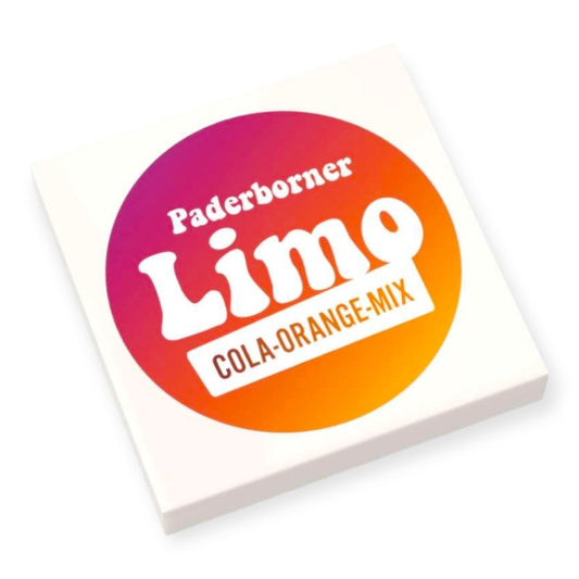 Bedruckte Klemmbaustein-Fliese 2x2 - Offizielles Logo 'Paderborner Limo'