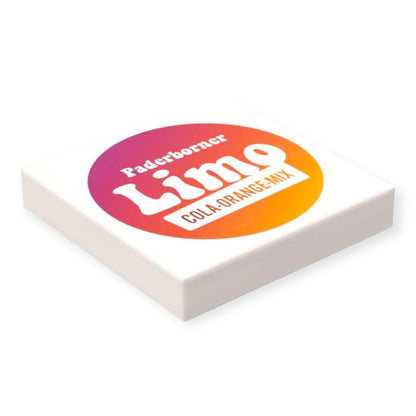 Bedruckte Klemmbaustein-Fliese 2x2 - Offizielles Logo 'Paderborner Limo'