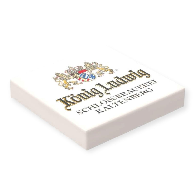 Bedruckte Klemmbaustein-Fliese 2x2 - Offizielles Logo 'König Ludwig Schlossbrauerei Kaltenberg'