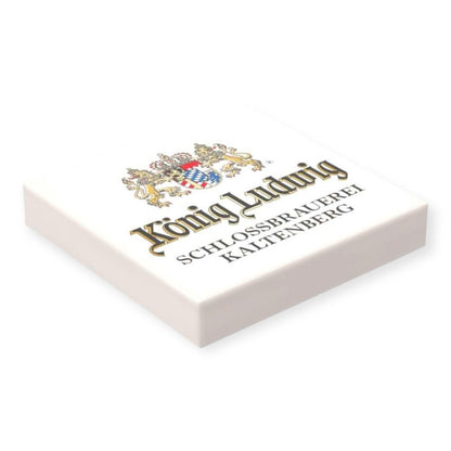 Bedruckte Klemmbaustein-Fliese 2x2 - Offizielles Logo 'König Ludwig Schlossbrauerei Kaltenberg'
