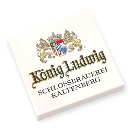 Bedruckte Klemmbaustein-Fliese 2x2 - Offizielles Logo 'König Ludwig Schlossbrauerei Kaltenberg'
