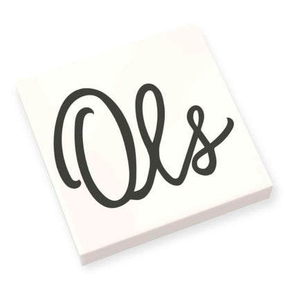 Bedruckte Klemmbaustein-Fliese 2x2 - Offizielles Logo 'Ols'