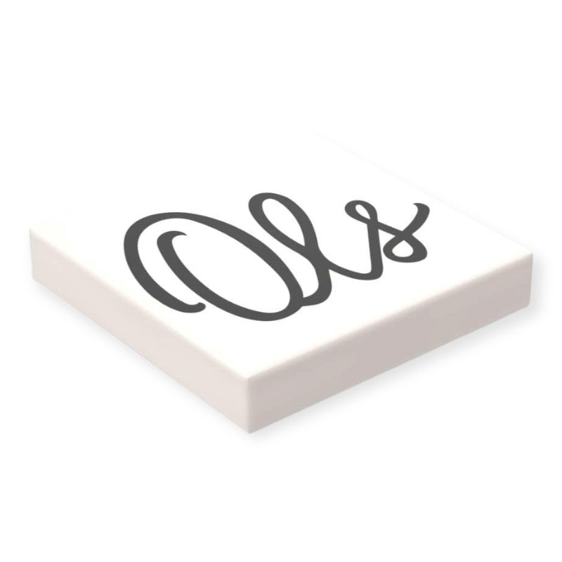 Bedruckte Klemmbaustein-Fliese 2x2 - Offizielles Logo 'Ols'