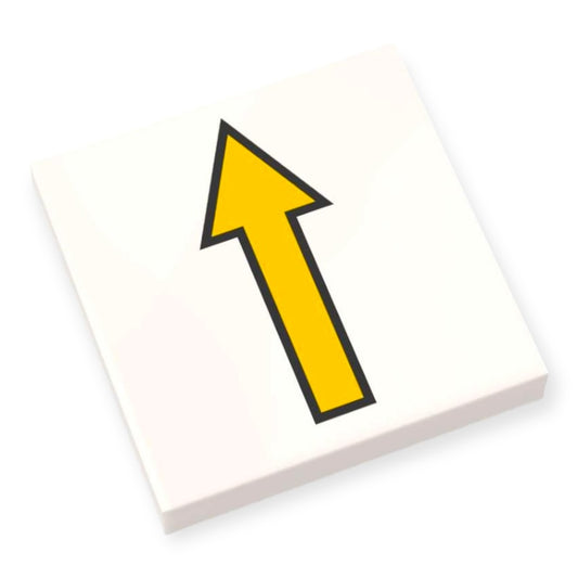 Bedruckte LEGO® Fliese 2x2 -  Gelber Richtungspfeil