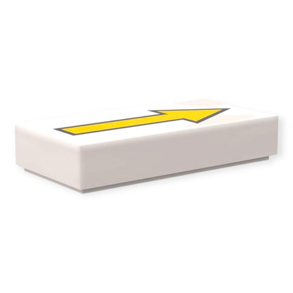 Bedruckte LEGO® Fliese 1x2 -  Gelber Richtungspfeil