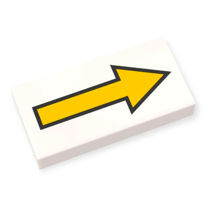 Bedruckte LEGO® Fliese 1x2 -  Gelber Richtungspfeil
