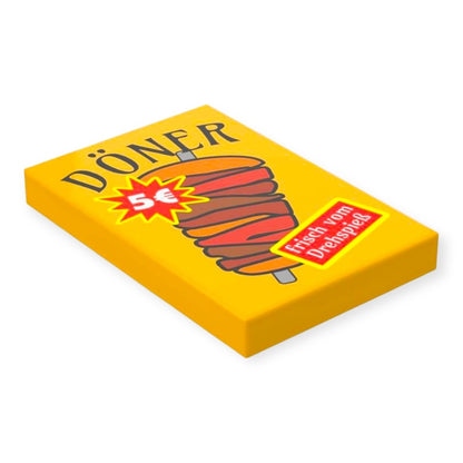 Bedruckte LEGO® Fliese 2x3 - Döner Werbetafel