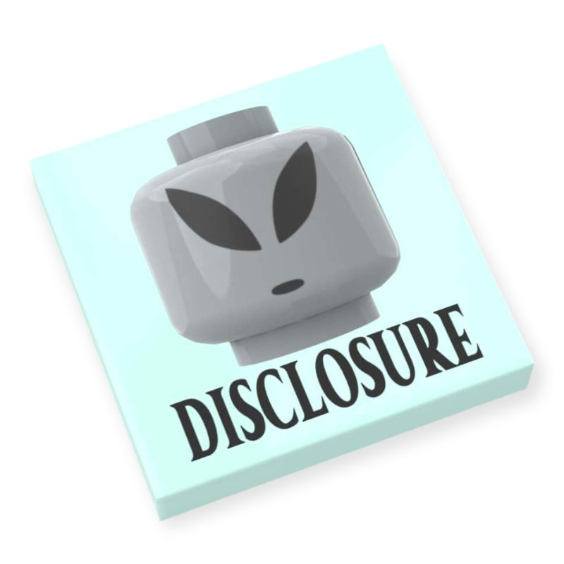 Bedruckte LEGO® Fliese 2x2 - 'Alien Disclosure'