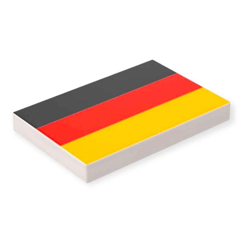 Bedruckte LEGO® Fliese 2x3 - Deutschland Flagge