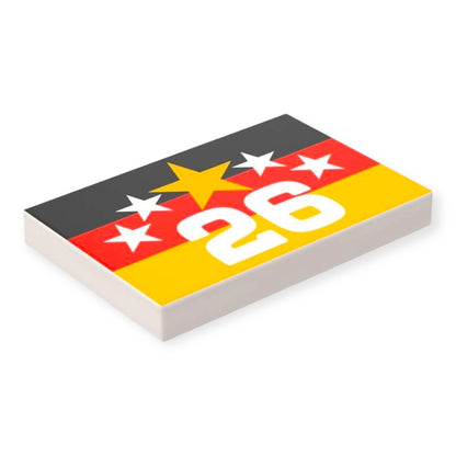 Bedruckte LEGO® Fliese 2x3 - Der fünfte Stern für Deutschland