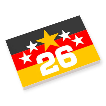 Bedruckte LEGO® Fliese 2x3 - Der fünfte Stern für Deutschland