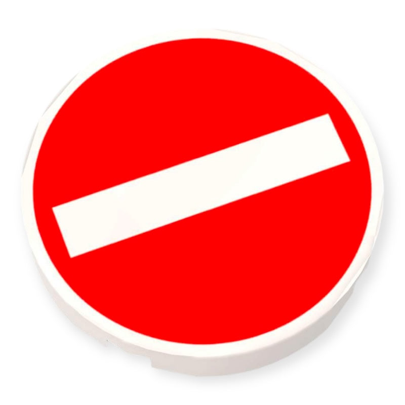 Bedruckte LEGO® Fliese 2x2 - Verkehrsschild 'Verbot der Einfahrt'