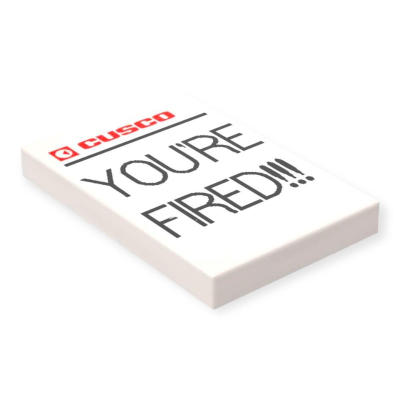 Bedruckte LEGO® Fliese 2x3 - Zurück in die Zukunft™ 'YOU'RE FIRED'