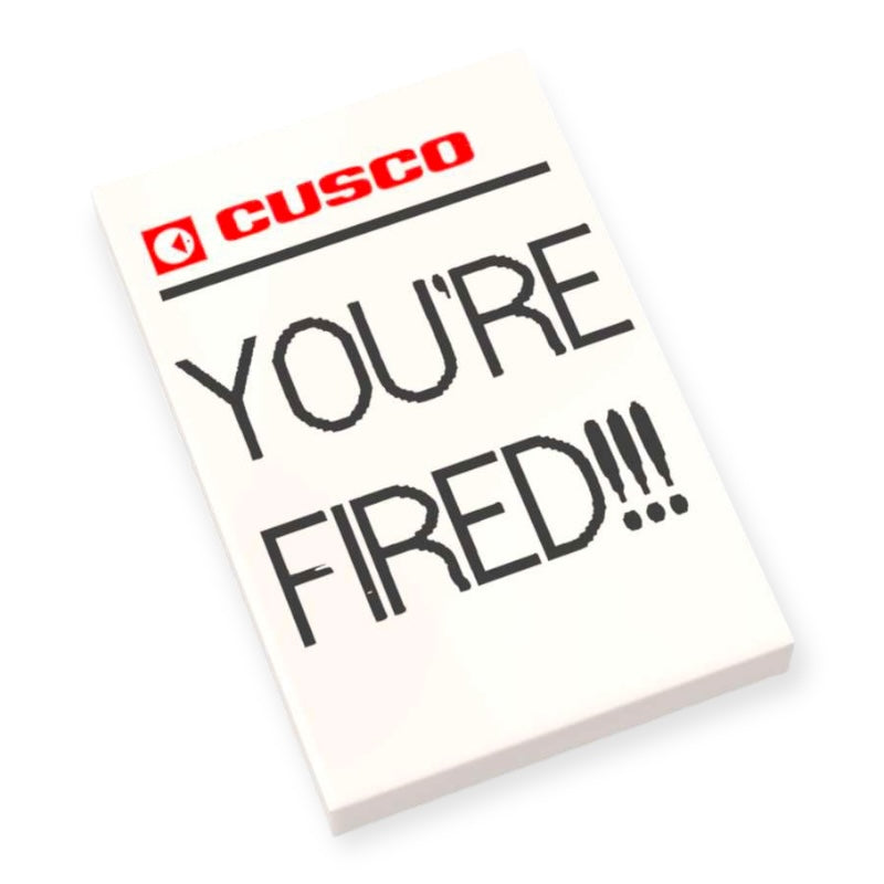 Bedruckte LEGO® Fliese 2x3 - Zurück in die Zukunft™ 'YOU'RE FIRED'