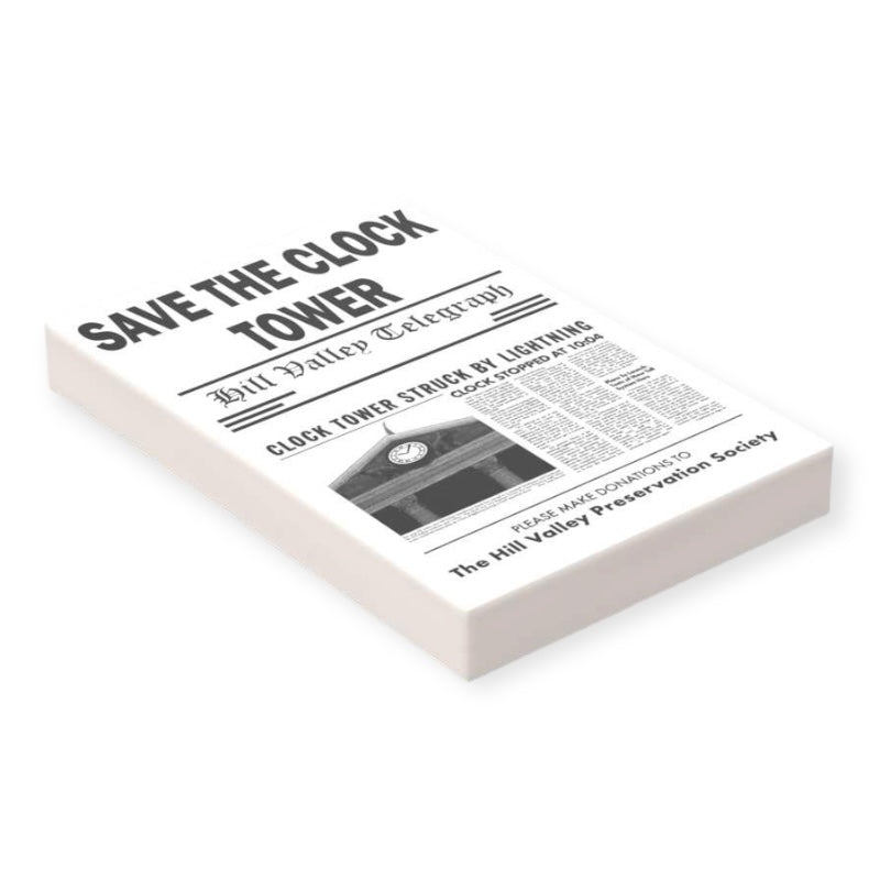 Bedruckte LEGO® Fliese 2x3 - Zurück in die Zukunft™ 'Safe the Clock Tower' 