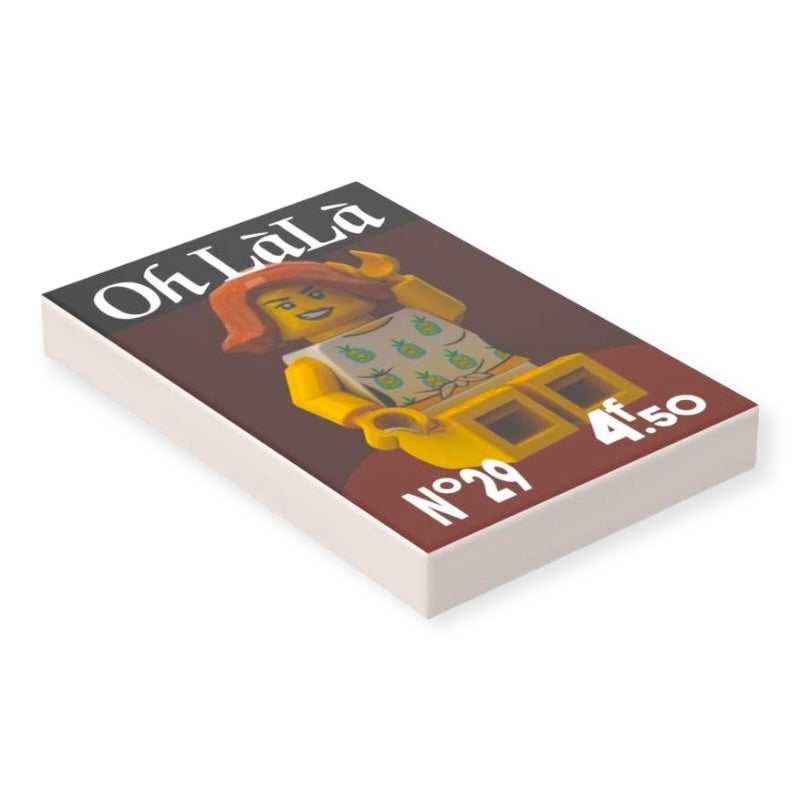 Bedruckte LEGO® Fliese 2x3 - Zurück in die Zukunft™ 'Magazin Oh LaLa'