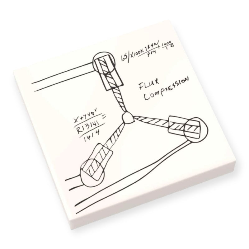 Bedruckte LEGO® Fliese 2x3 - Zurück in die Zukunft™ Zeichnung vom 'Fluxkompensator'
