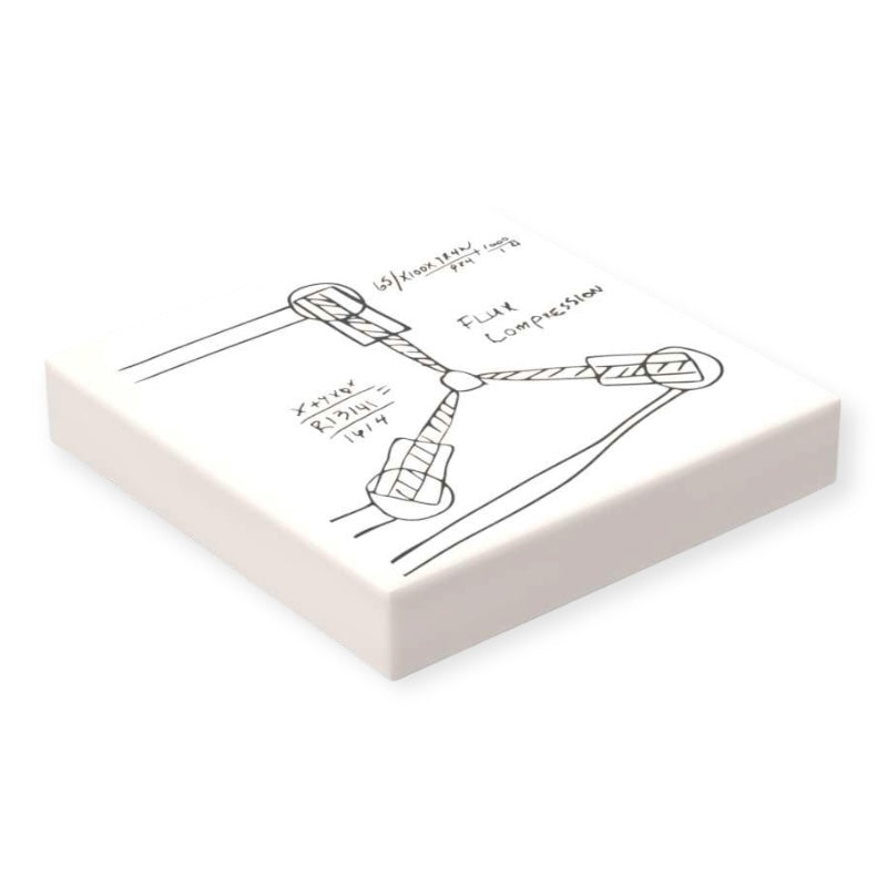 Bedruckte LEGO® Fliese 2x3 - Zurück in die Zukunft™ Zeichnung vom 'Fluxkompensator'