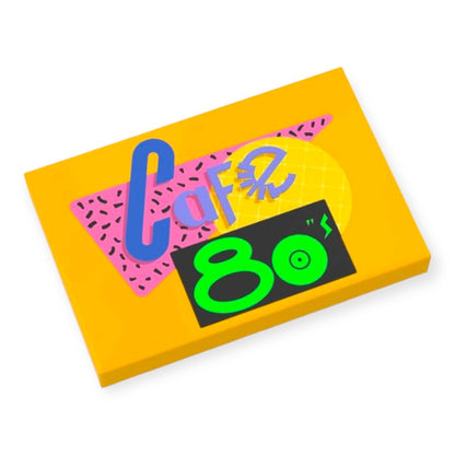 Bedruckte LEGO® Fliese 2x3 - Zurück in die Zukunft™ '80s Cafe'