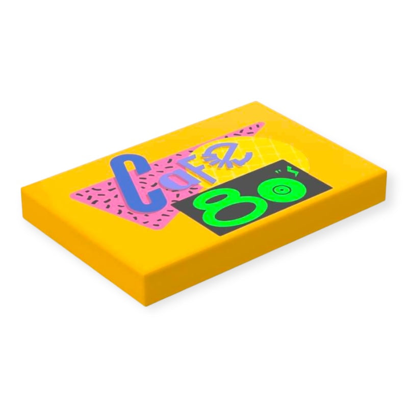 Bedruckte LEGO® Fliese 2x3 - Zurück in die Zukunft™ '80s Cafe'