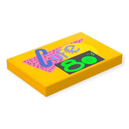Bedruckte LEGO® Fliese 2x3 - Zurück in die Zukunft™ '80s Cafe'