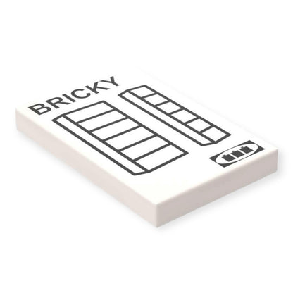 Bedruckte LEGO® Fliese 2x3 - Bücherregal Aufbauanleitung 'BRICKY'