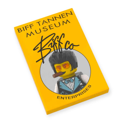 Bedruckte LEGO® Fliese 2x3 - Zurück in die Zukunft™ 'Biff Tannen Museum'