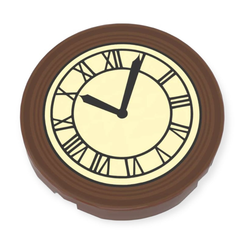 Bedruckte Runde LEGO® Fliese 2x2 - Zurück in die Zukunft™ 'Turmuhr auf 10:04'