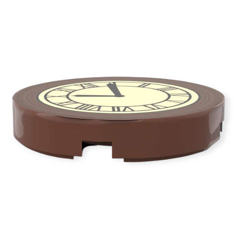 Bedruckte Runde LEGO® Fliese 2x2 - Zurück in die Zukunft™ 'Turmuhr auf 10:04'