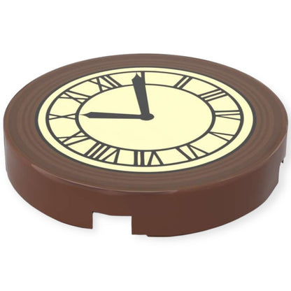 Bedruckte Runde LEGO® Fliese 2x2 - Zurück in die Zukunft™ 'Turmuhr auf 10:04'