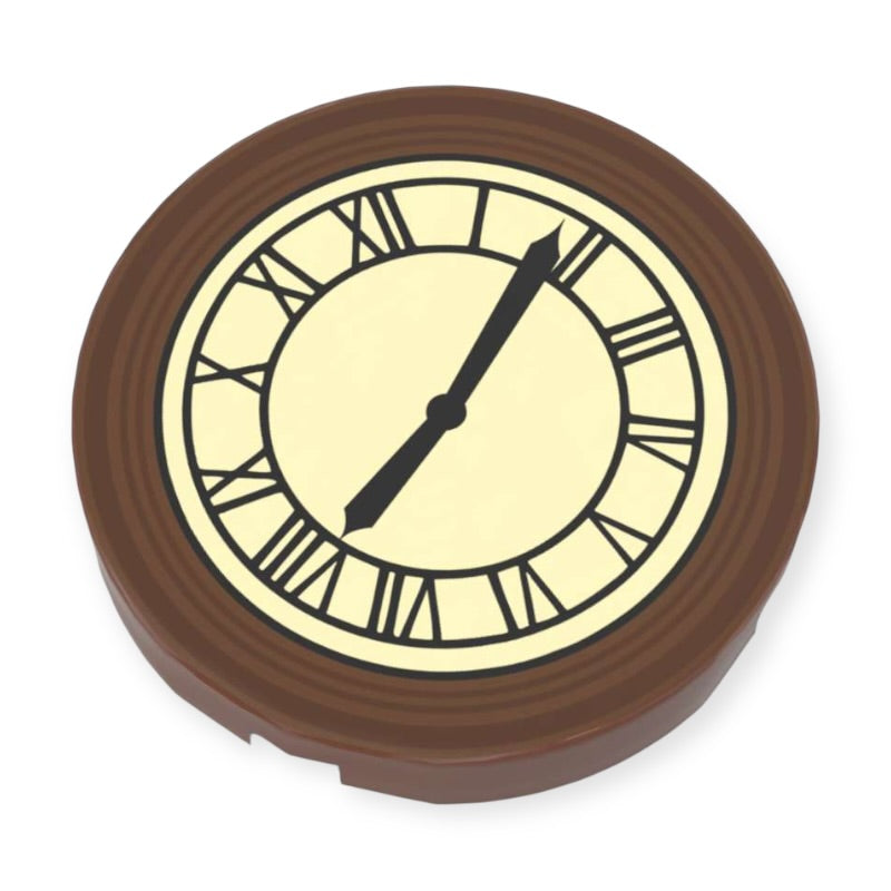 Bedruckte Runde LEGO® Fliese 2x2 - Zurück in die Zukunft™ 'Turmuhr auf 8:08'