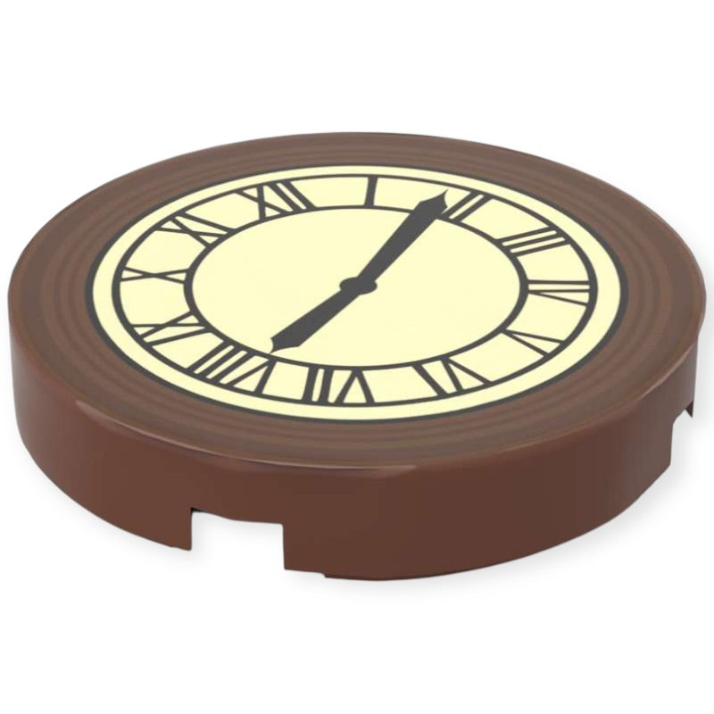 Bedruckte Runde LEGO® Fliese 2x2 - Zurück in die Zukunft™ 'Turmuhr auf 8:08'