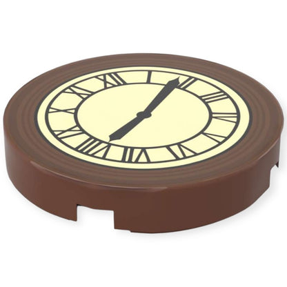 Bedruckte Runde LEGO® Fliese 2x2 - Zurück in die Zukunft™ 'Turmuhr auf 8:08'