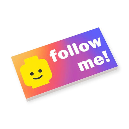Bedruckte LEGO® Fliese 2x4 - follow me - Schild