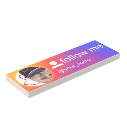 Individuelles LEGO® Social Media Profil Schild 2x6 - 'folge mir / follow me'