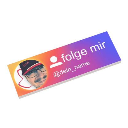 Individuelles LEGO® Social Media Profil Schild 2x6 - 'folge mir / follow me'